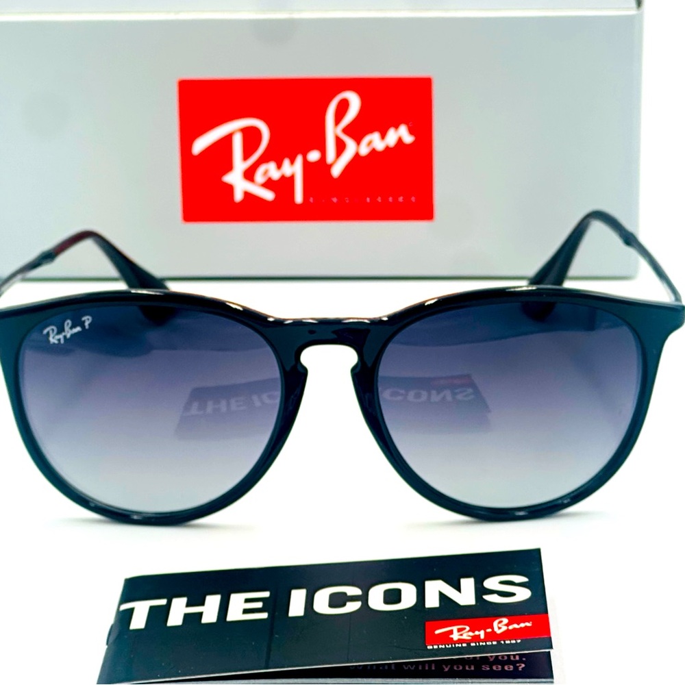 Ray-Ban Erika Women’s Polarized Sunglasses RB4171 54m Black w Gradient Grey Lens